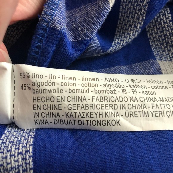 Zara Woman Linen Blend Plaid Tunic Shirt Dress XS - Picture 6 of 7